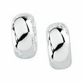 Sterling Silver 20.75 mm Satin Finished Hinged Earring